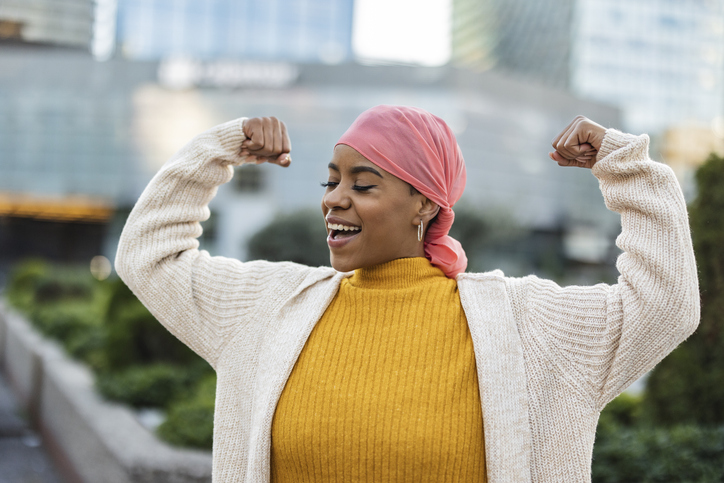 cancer patient symbolizing strength