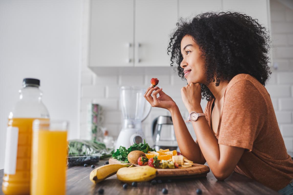 woman eating health diet and nutrition