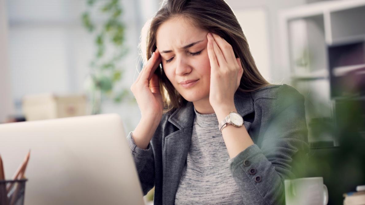 woman with a headache