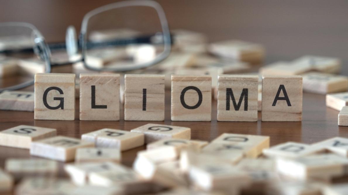 wooden cubes that spell glioma