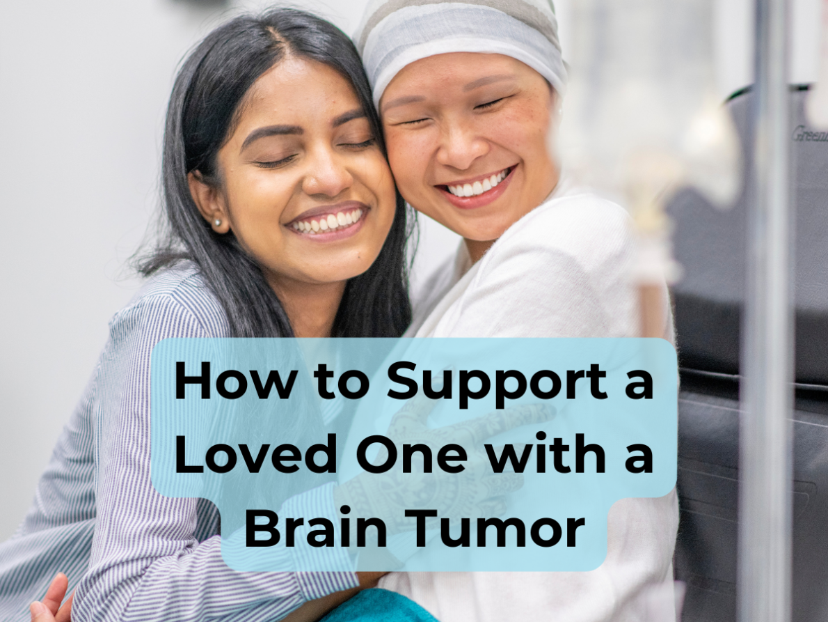 patient and friend hugging