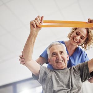 patient working out with doctor