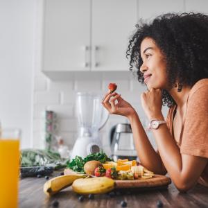 woman eating health diet and nutrition